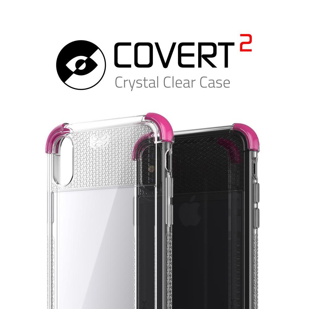 iPhone X Case, Ghostek Covert 2 Series for iPhone X / iPhone Pro Clear Protective Case [PINK]