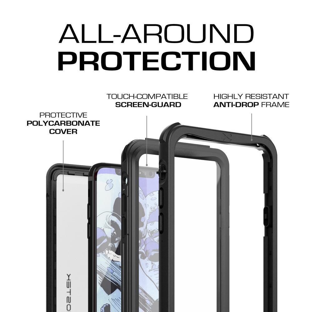 iPhone X 10 Waterproof PunkCase, Ghostek Nautical Military Grade Black