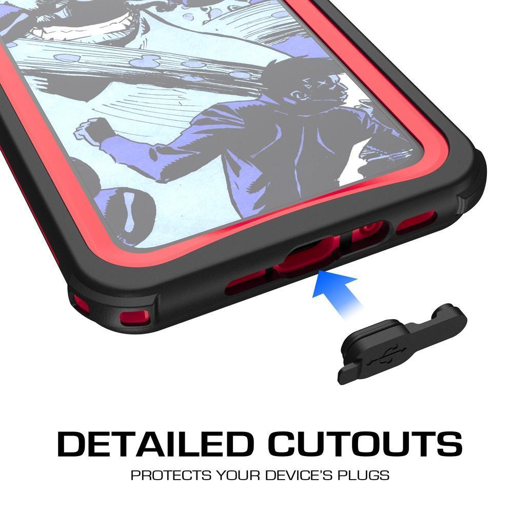 iPhone X Waterproof Case, Ghostek Nautical Full Sealed Cover, Red