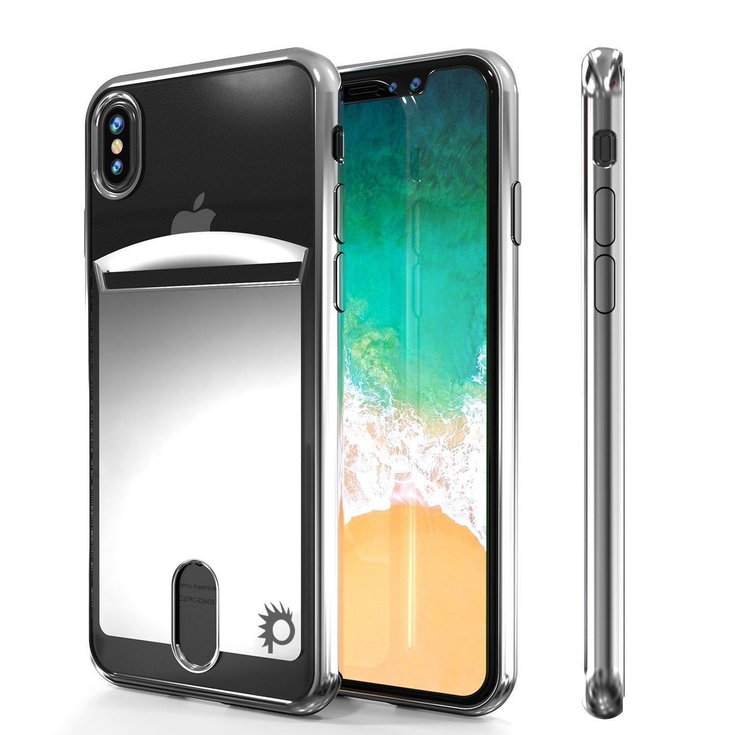 iPhone X Punkcase, LUCID Series Slim Fit Protective Dual Layer, Silver