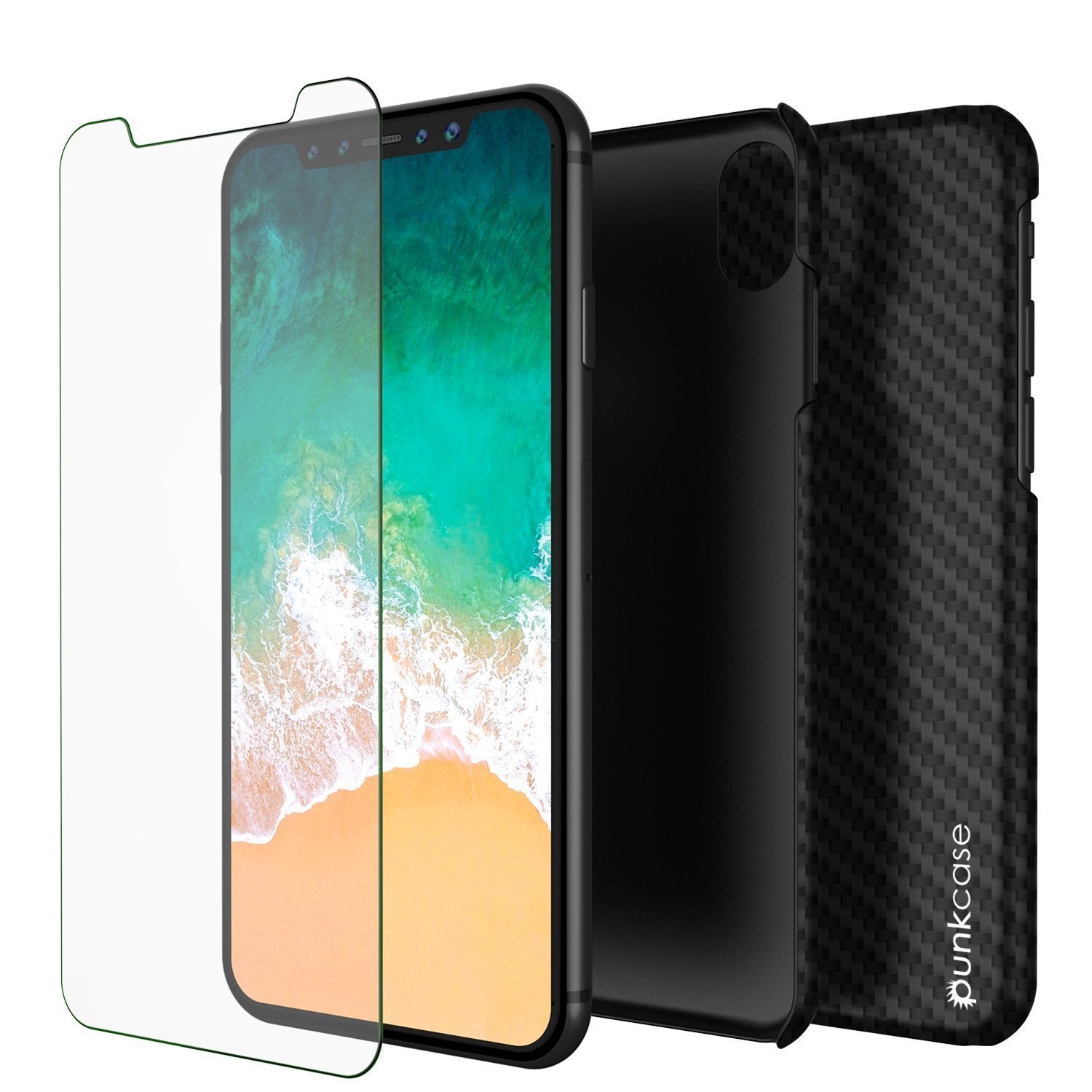 iPhone X case CarbonShield, Ultra Thin 2 Piece Dual Layer [Jet black]