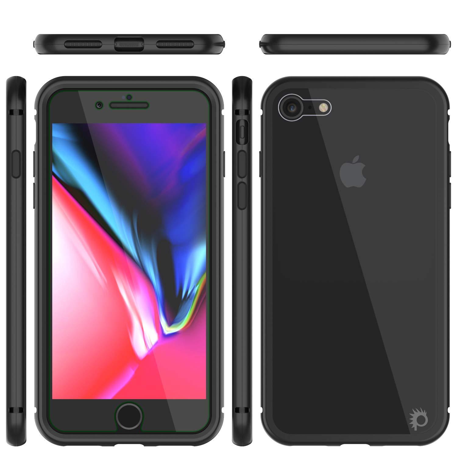 iPhone 8 Case, Punkcase Magnetix 2.0 Protective TPU Cover W/ Tempered Glass Screen Protector [Black]