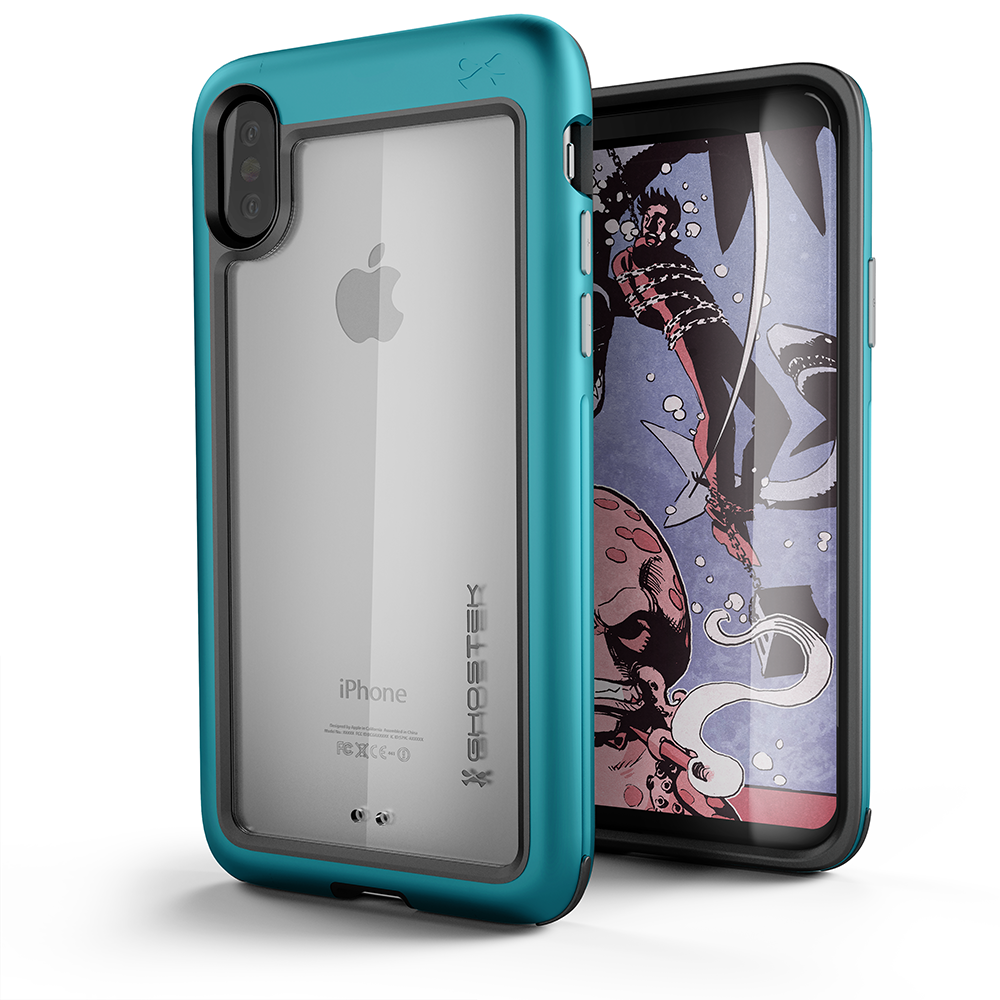 iPhone X Case, Ghostek Atomic Slim Fit with wireless Charging, Teal