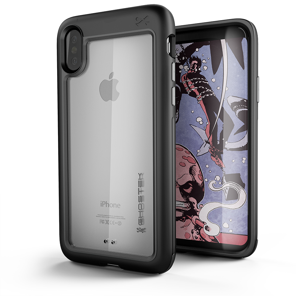 iPhone X Case, Ghostek Atomic Slim Fit with wireless Charging, Black