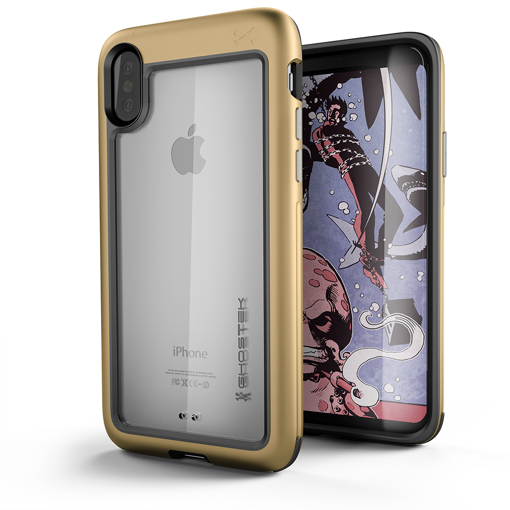 iPhone X Case, Ghostek Atomic Slim Fit with wireless Charging | Gold