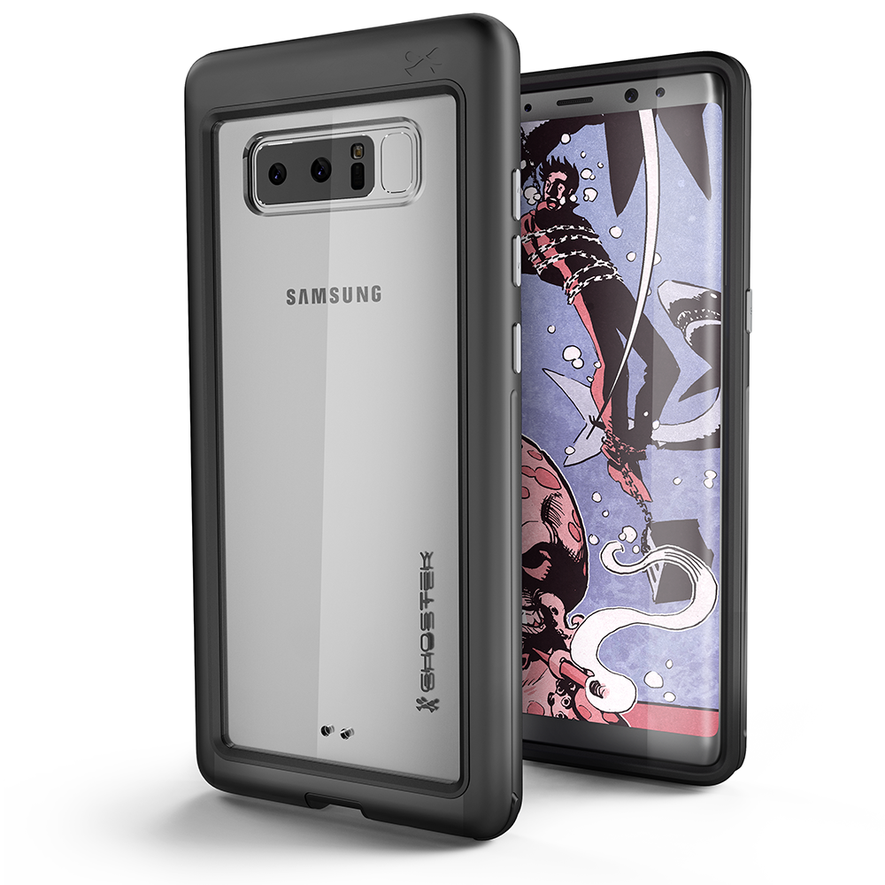 Galaxy Note 8 Punk Case, Ghostek Atomic Slim Shockproof Case, black