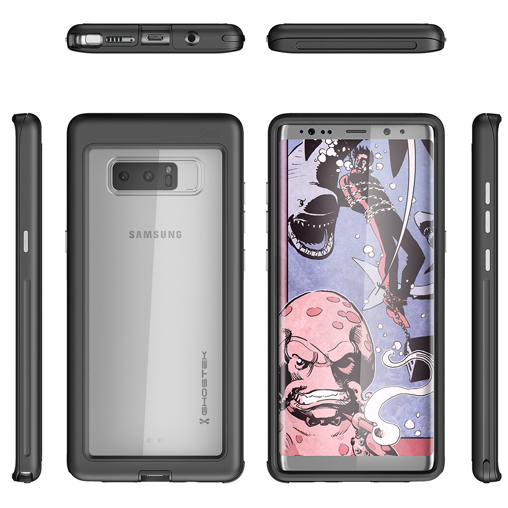 Galaxy Note 8 Punk Case, Ghostek Atomic Slim Shockproof Case, black