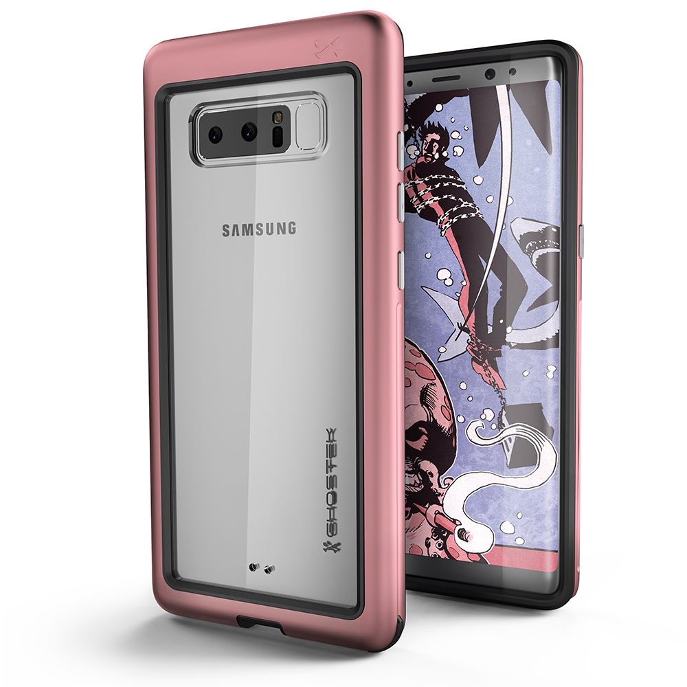 Galaxy Note 8 Punk Case, Ghostek Atomic Slim Shockproof Case, Pink