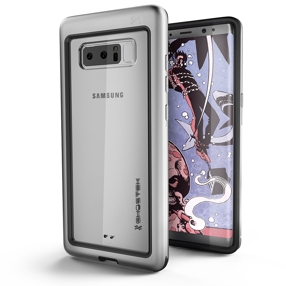 Galaxy Note 8 Punk Case, Ghostek Atomic Slim Shockproof Case, Silver