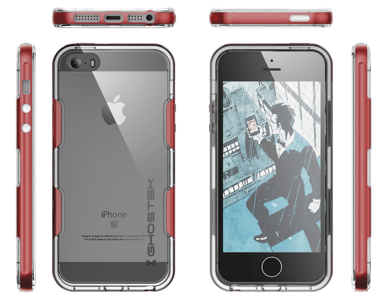 iPhone SE/5S/5 Case Ghostek® Cloak Red Slim | Tempered Glass | Lifetime Warranty Exchange
