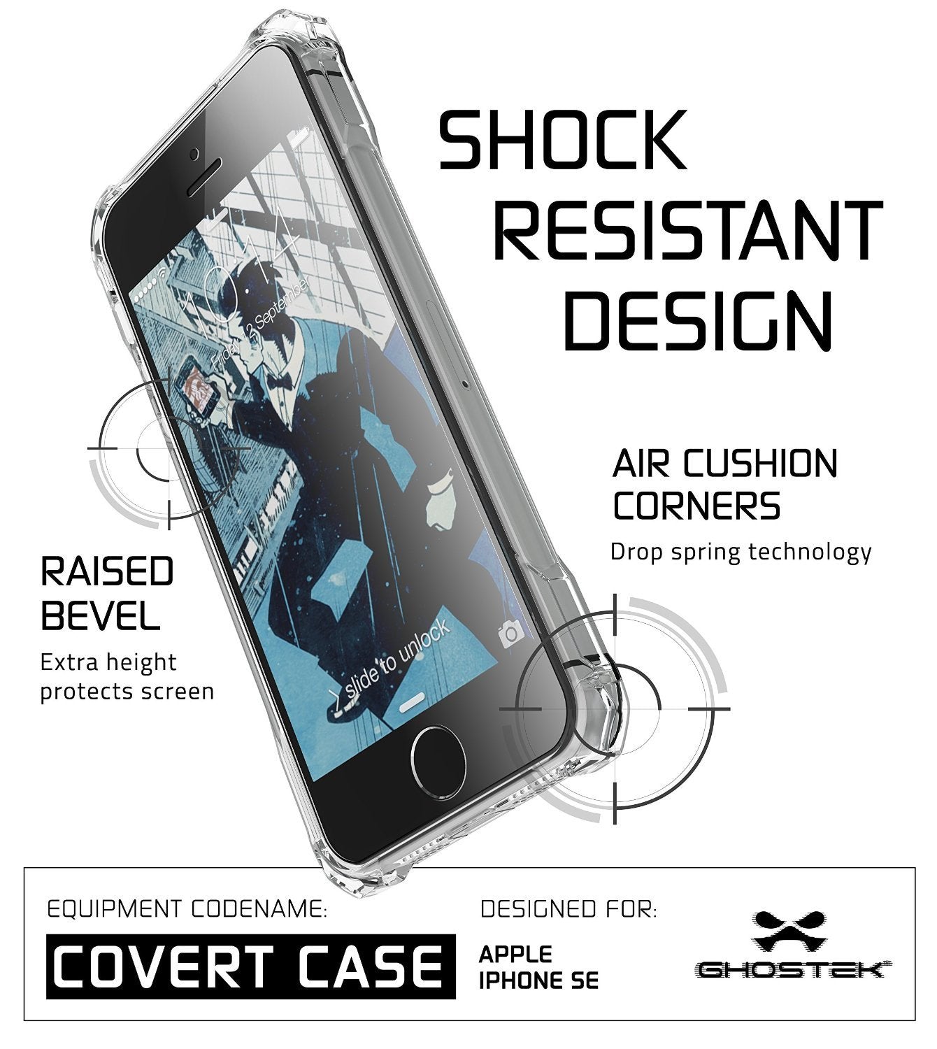 iPhone SE Case Ghostek® Covert Clear, Premium Impact Protective Armor | Lifetime Warranty Exchange