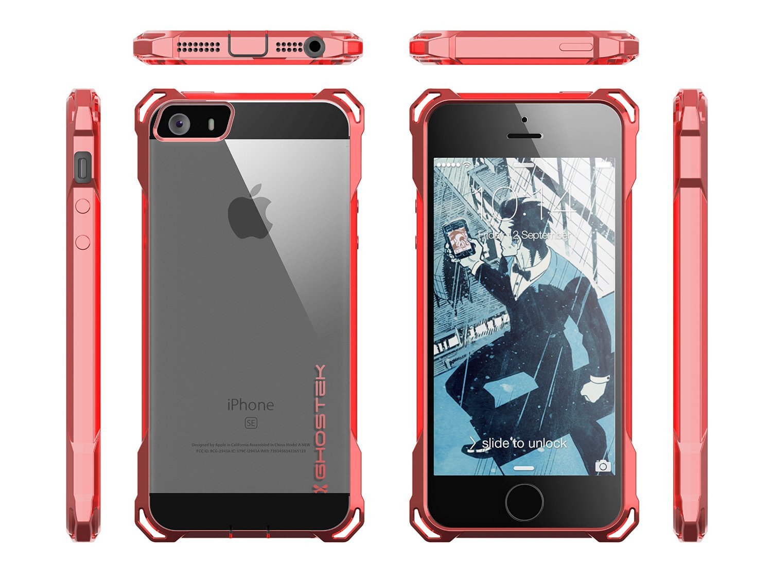 iPhone SE Case, Ghostek® Covert Red, Premium Impact Protective Armor | Lifetime Warranty Exchange