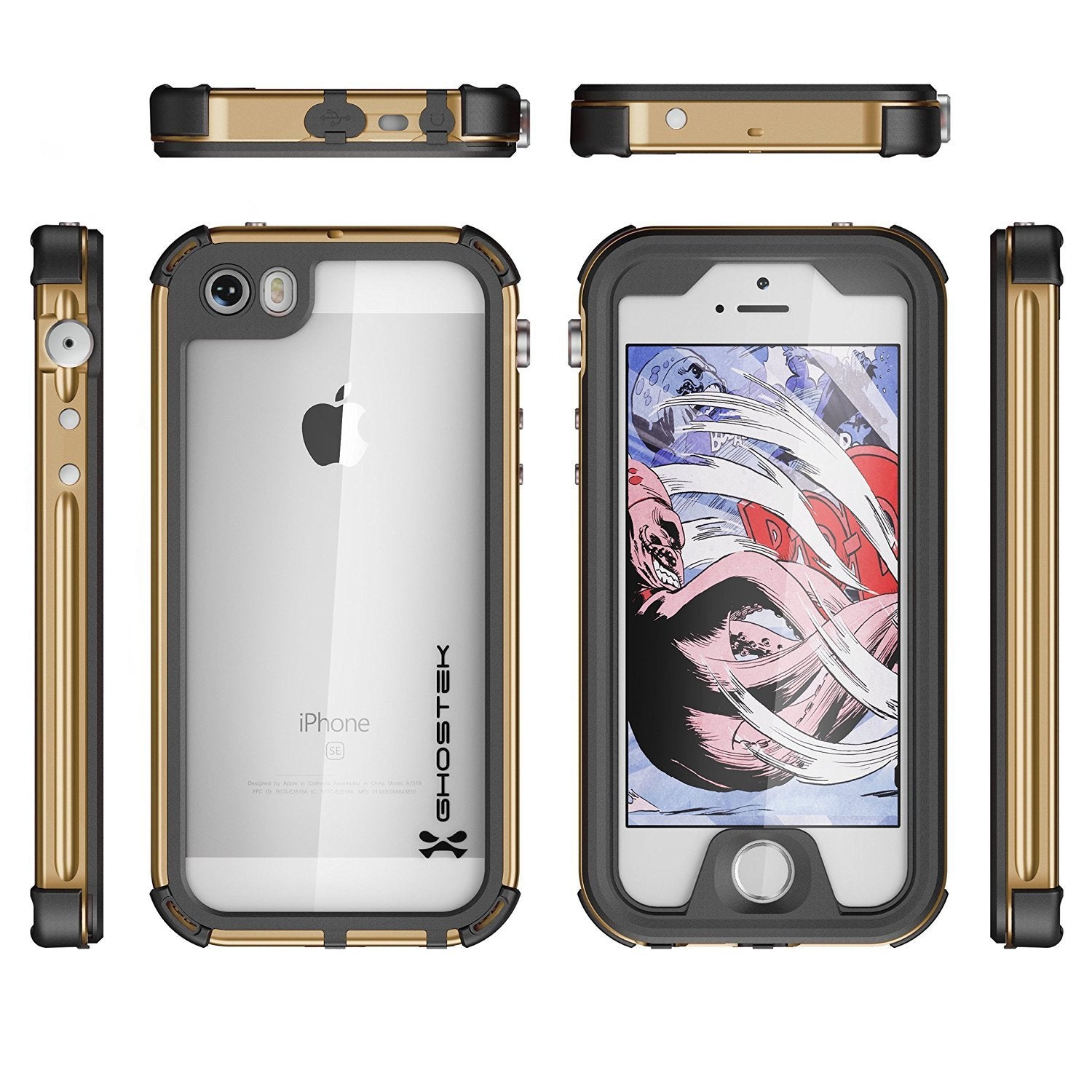iPhone 7 Waterproof Case, Ghostek® Atomic 3.0 Gold Series