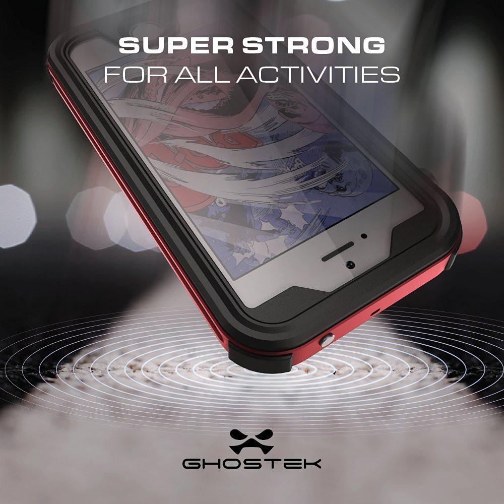 iPhone 7 Waterproof Case, Ghostek® Atomic 3.0 Red Series | Underwater | Touch-ID