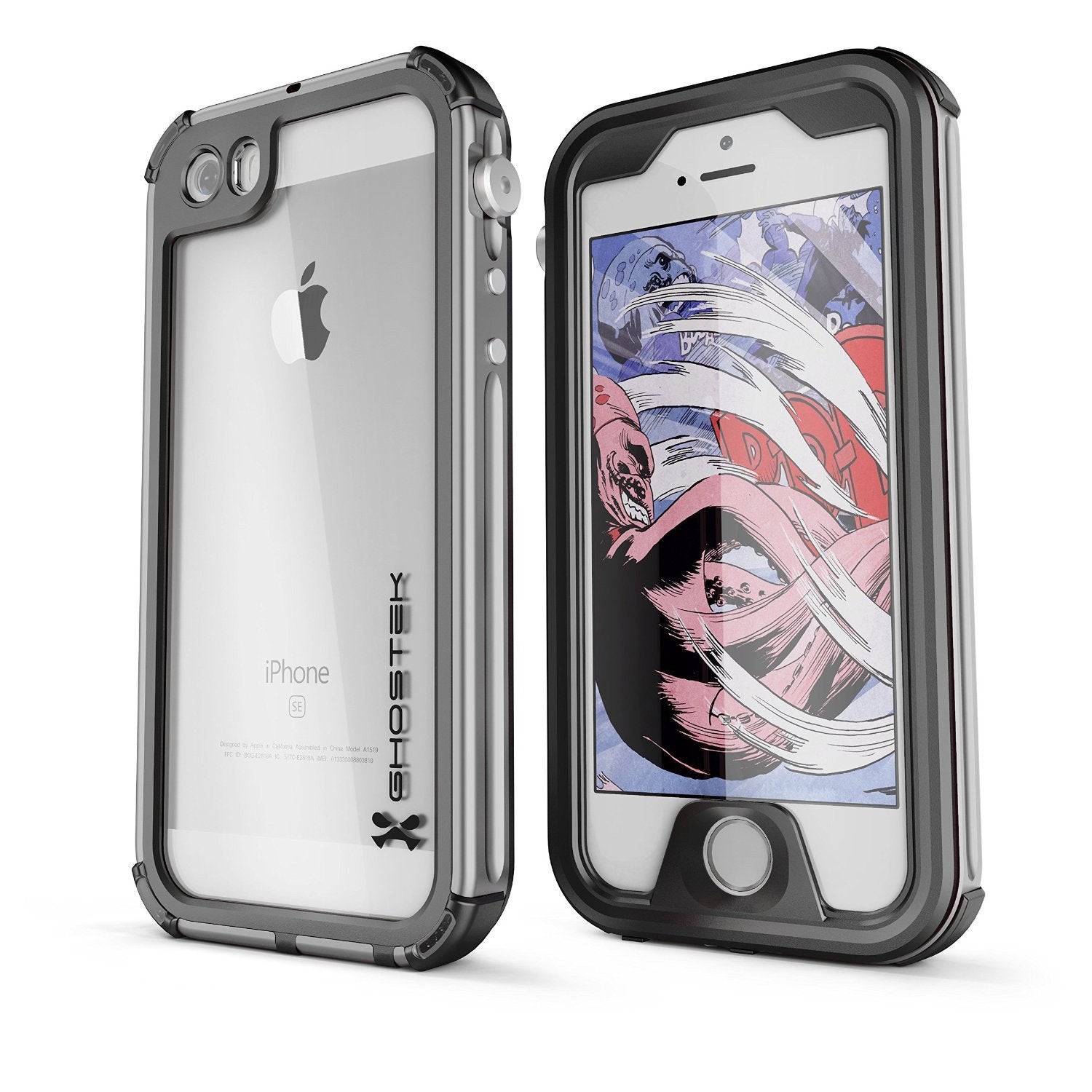 iPhone 7 Waterproof Case, Ghostek® Atomic 3 Series for Apple iPhone 7 | Underwater | Shockproof | Dirt-proof | Snow-proof | Aluminum Frame | Adventure Ready | Ultra Fit | Swimming (Silver)