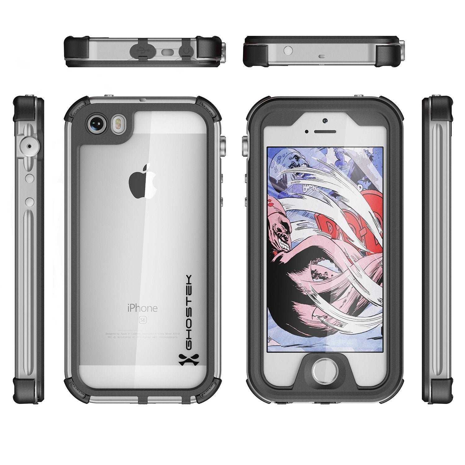 iPhone 7 Waterproof Case, Ghostek® Atomic 3 Series for Apple iPhone 7 | Underwater | Shockproof | Dirt-proof | Snow-proof | Aluminum Frame | Adventure Ready | Ultra Fit | Swimming (Silver)