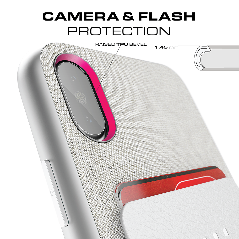 iPhone X Case, Ghostek Exec 2 Series Protective Wallet Case [RED]