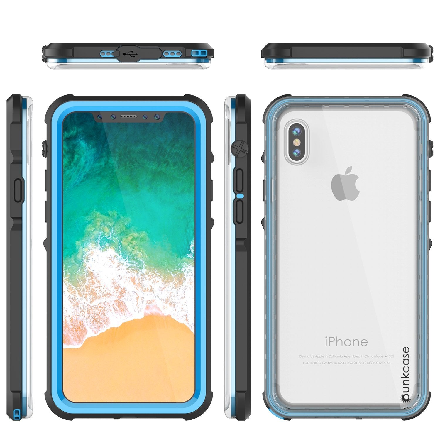 iPhone XS Case, PUNKCase [CRYSTAL SERIES] Protective IP68 Certified Cover [Light Blue]