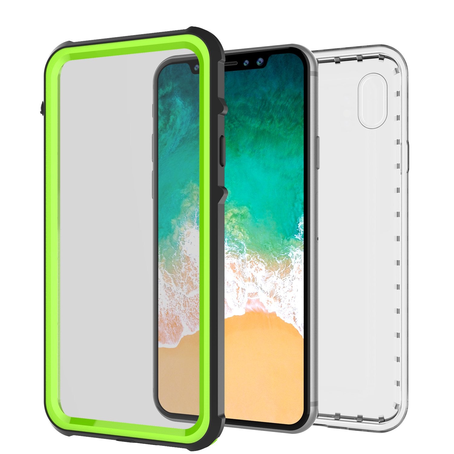 iPhone X Punkcase CRYSTAL SERIES Cover W/Screen Protector, Light Green