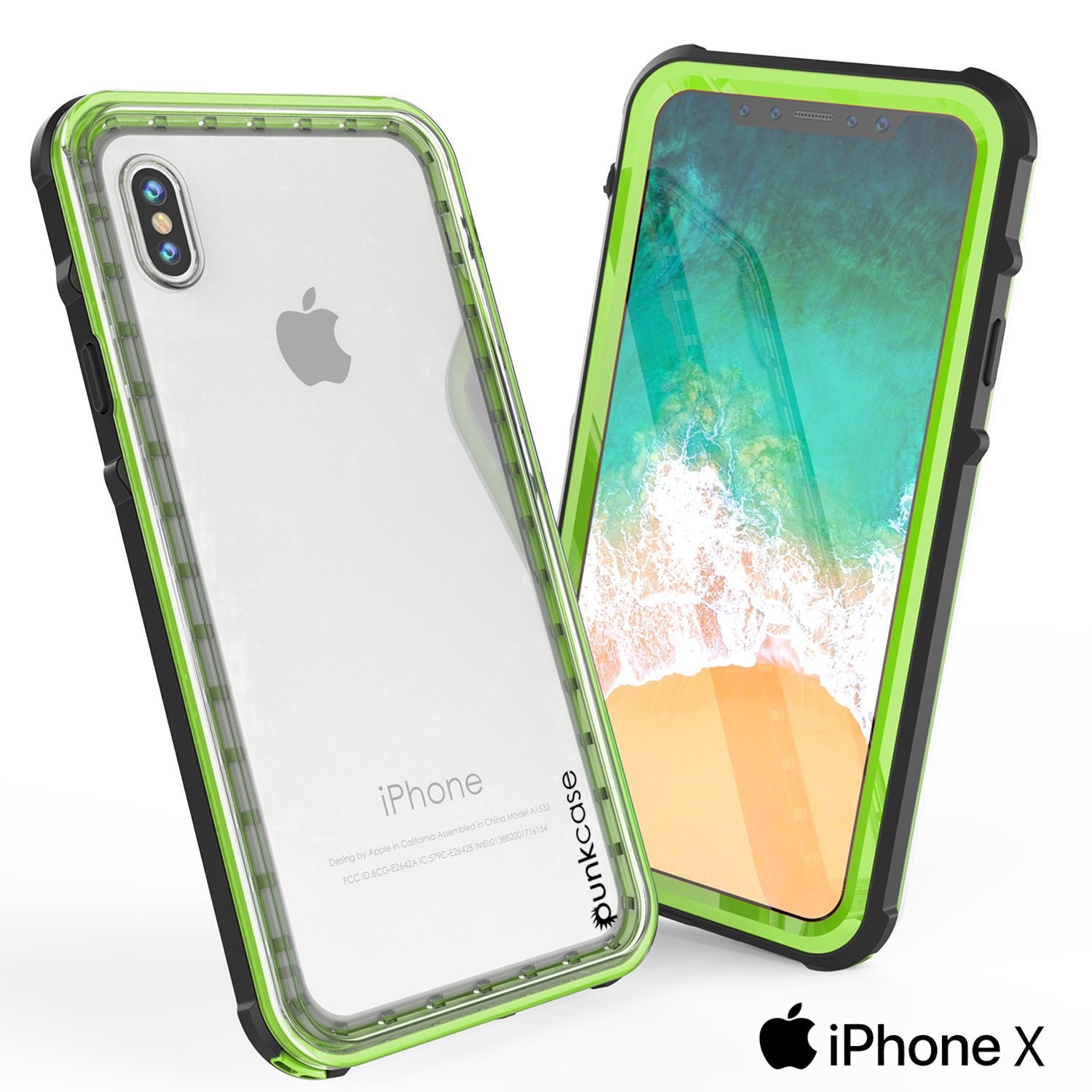 iPhone X Punkcase CRYSTAL SERIES Cover W/Screen Protector, Light Green