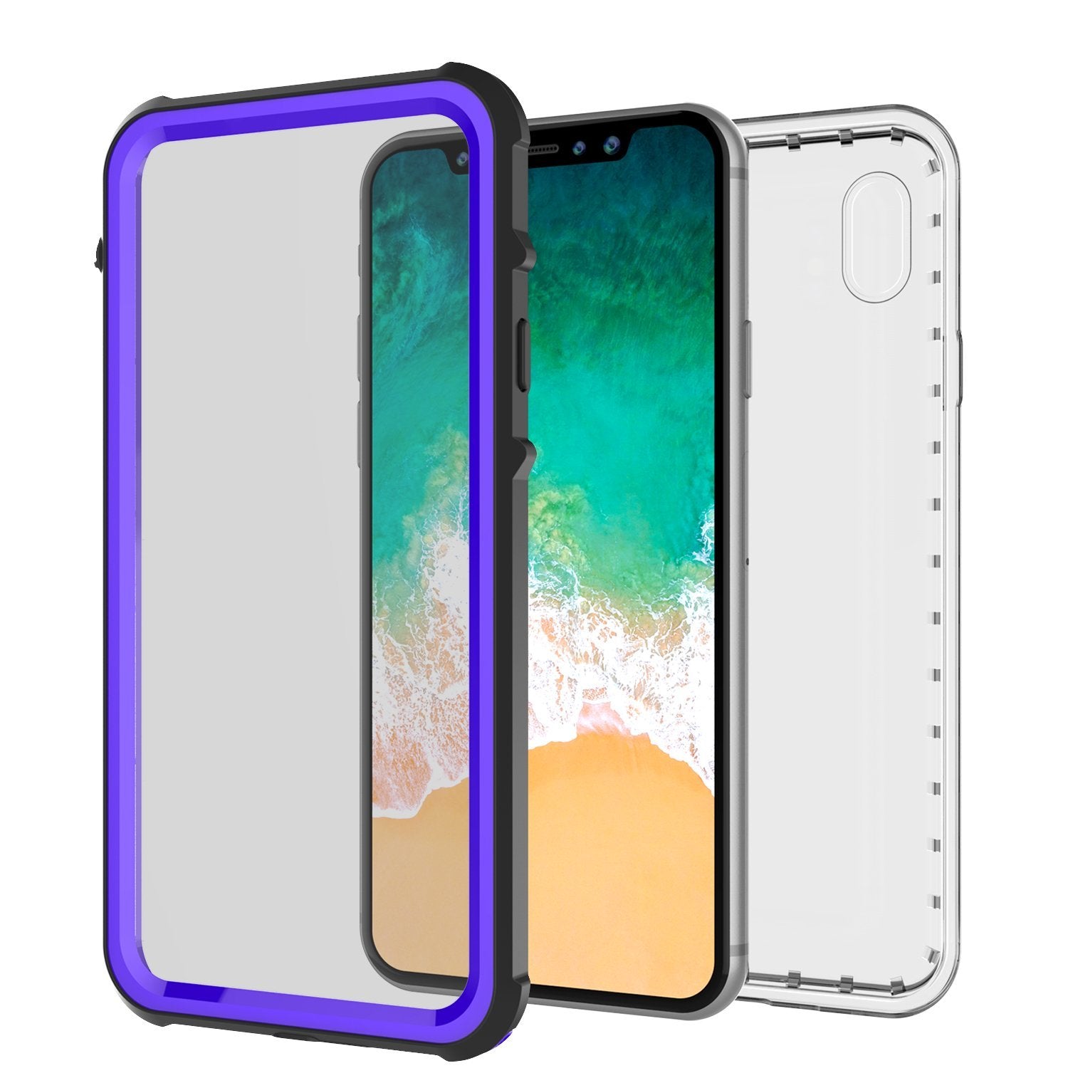 iPhone XS Case, PUNKCase [CRYSTAL SERIES] Protective IP68 Certified Cover [Purple]