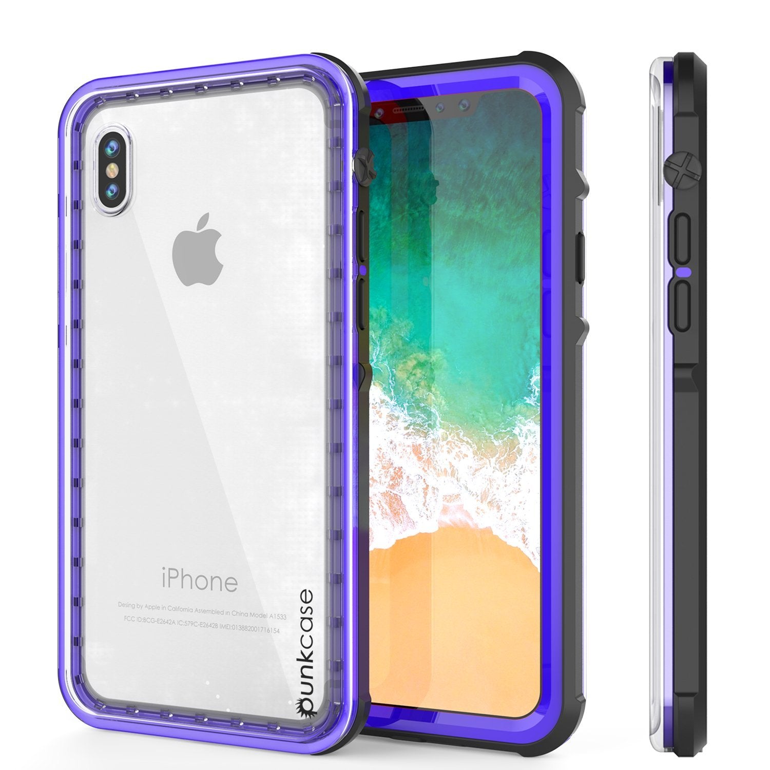 iPhone XS Max Case, PUNKCase [CRYSTAL SERIES] Protective IP68 Certified Cover [Purple]