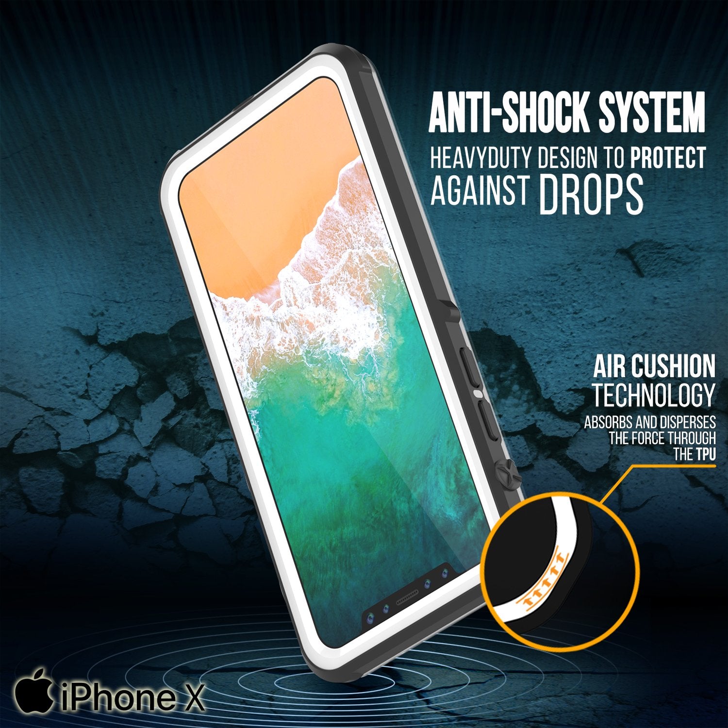 iPhone X Punkcase CRYSTAL SERIES Cover W/Screen Protector, [white]