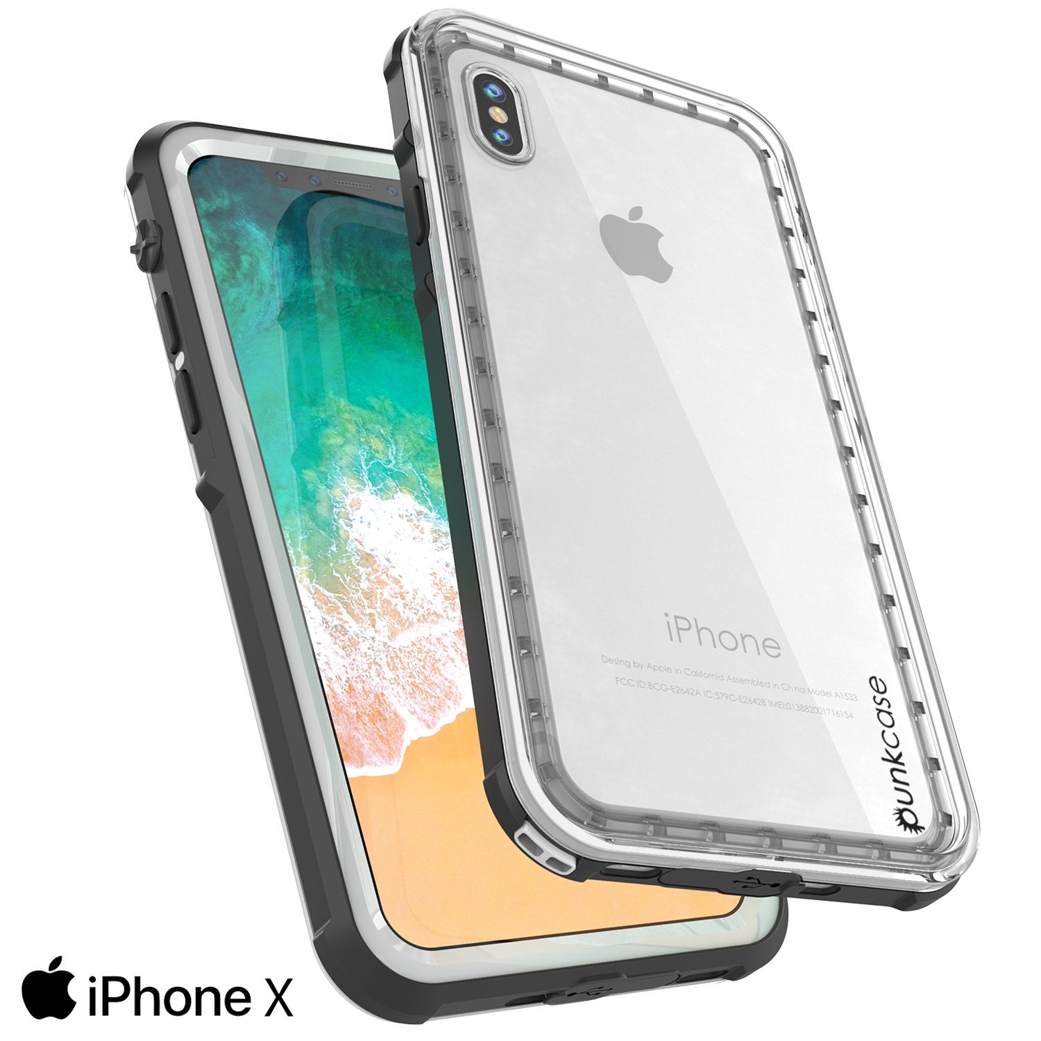 iPhone X Punkcase CRYSTAL SERIES Cover W/Screen Protector, [white]