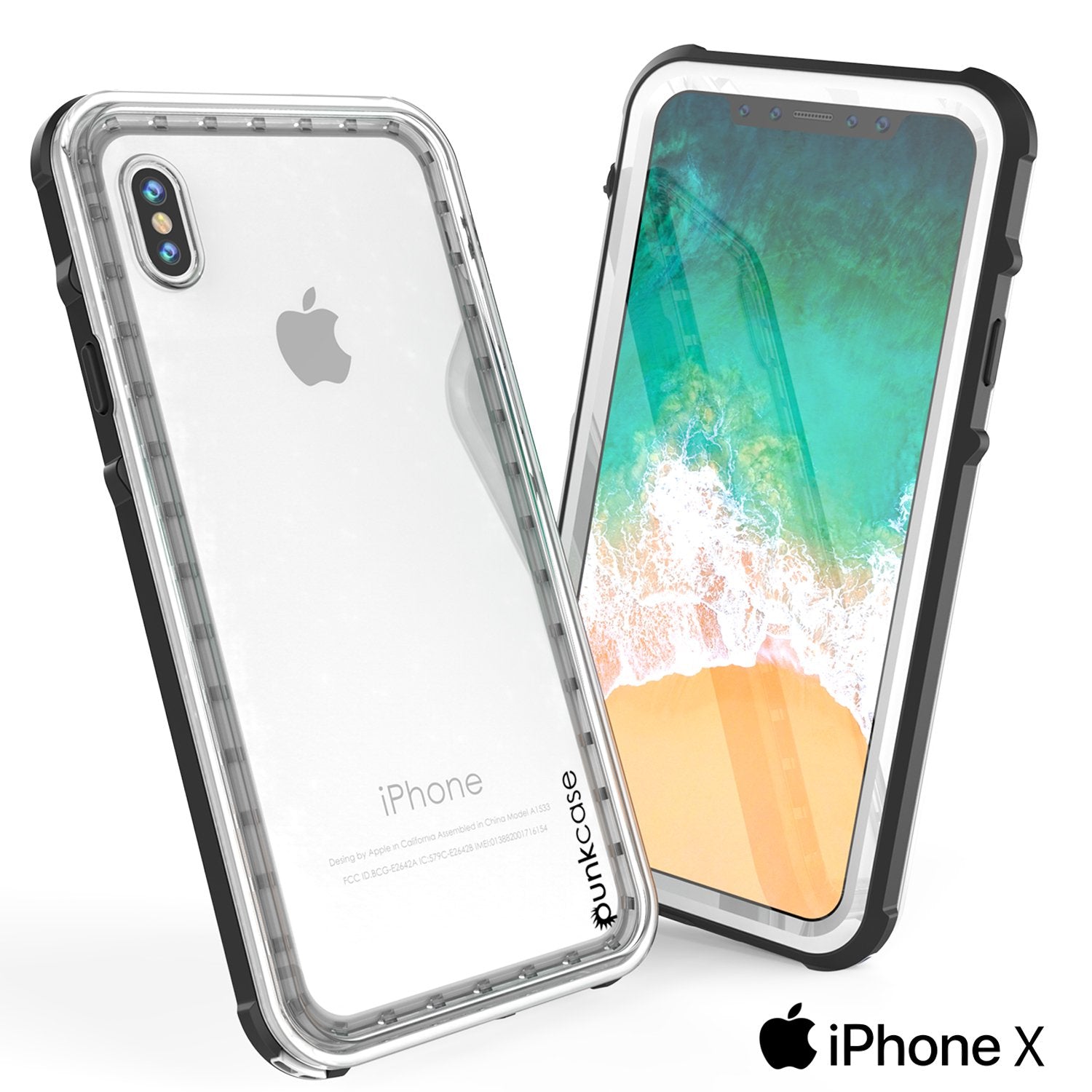 iPhone X Punkcase CRYSTAL SERIES Cover W/Screen Protector, [white]