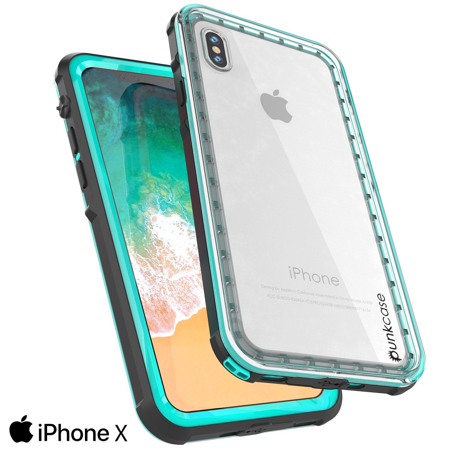 iPhone XS Case, PUNKCase [CRYSTAL SERIES] Protective IP68 Certified, Ultra Slim Fit [TEAL]