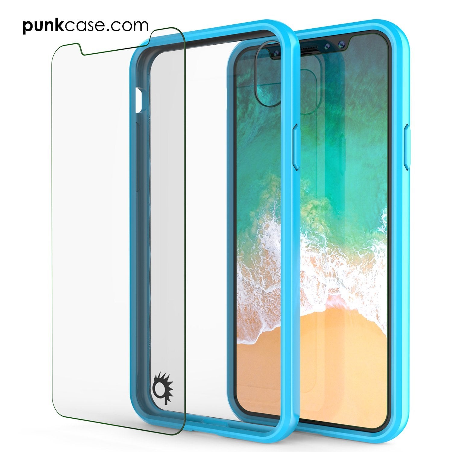 iPhone X Punkcase LUCID 2.0 Series Slim Fit Dual Layer Case Light Blue