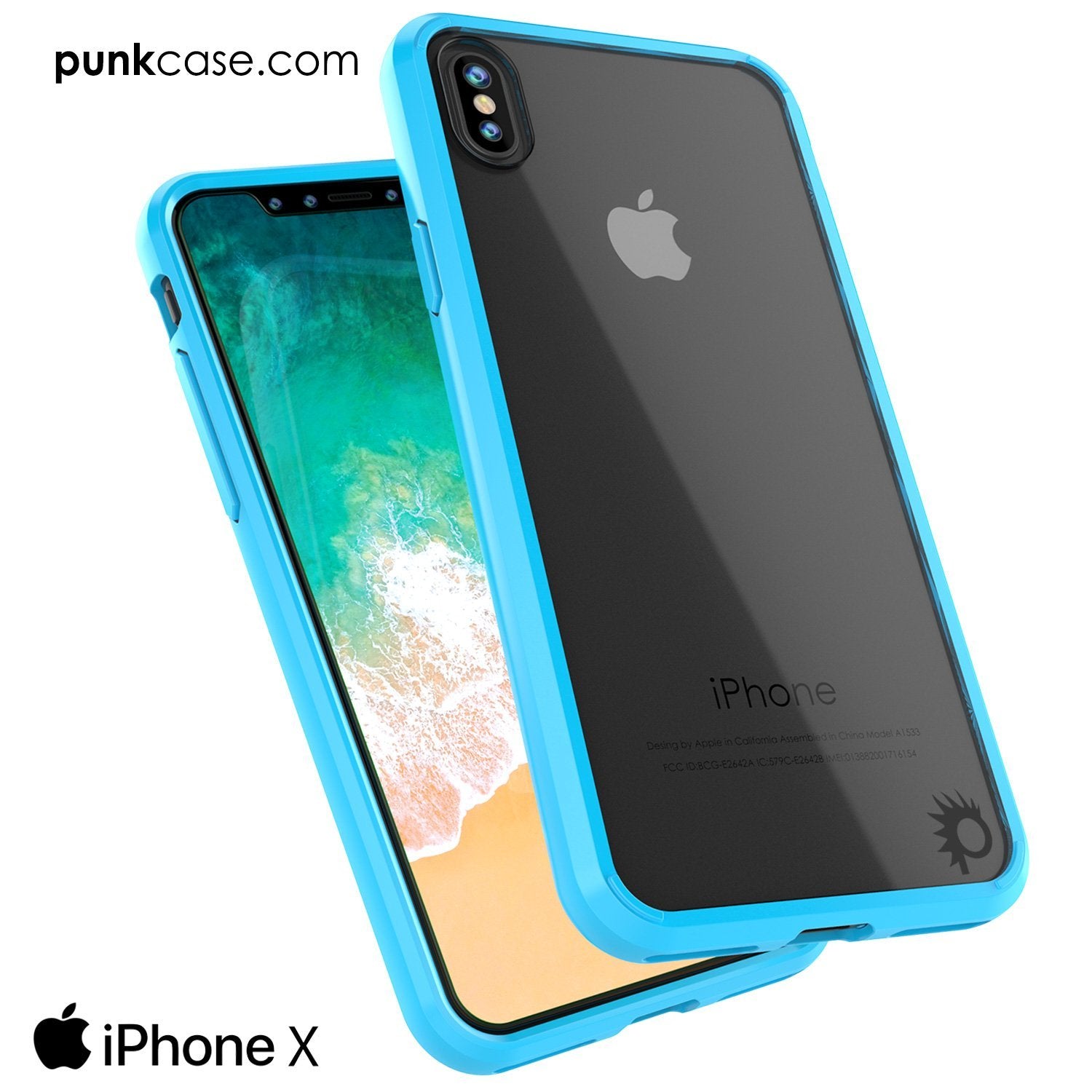 iPhone X Punkcase LUCID 2.0 Series Slim Fit Dual Layer Case Light Blue