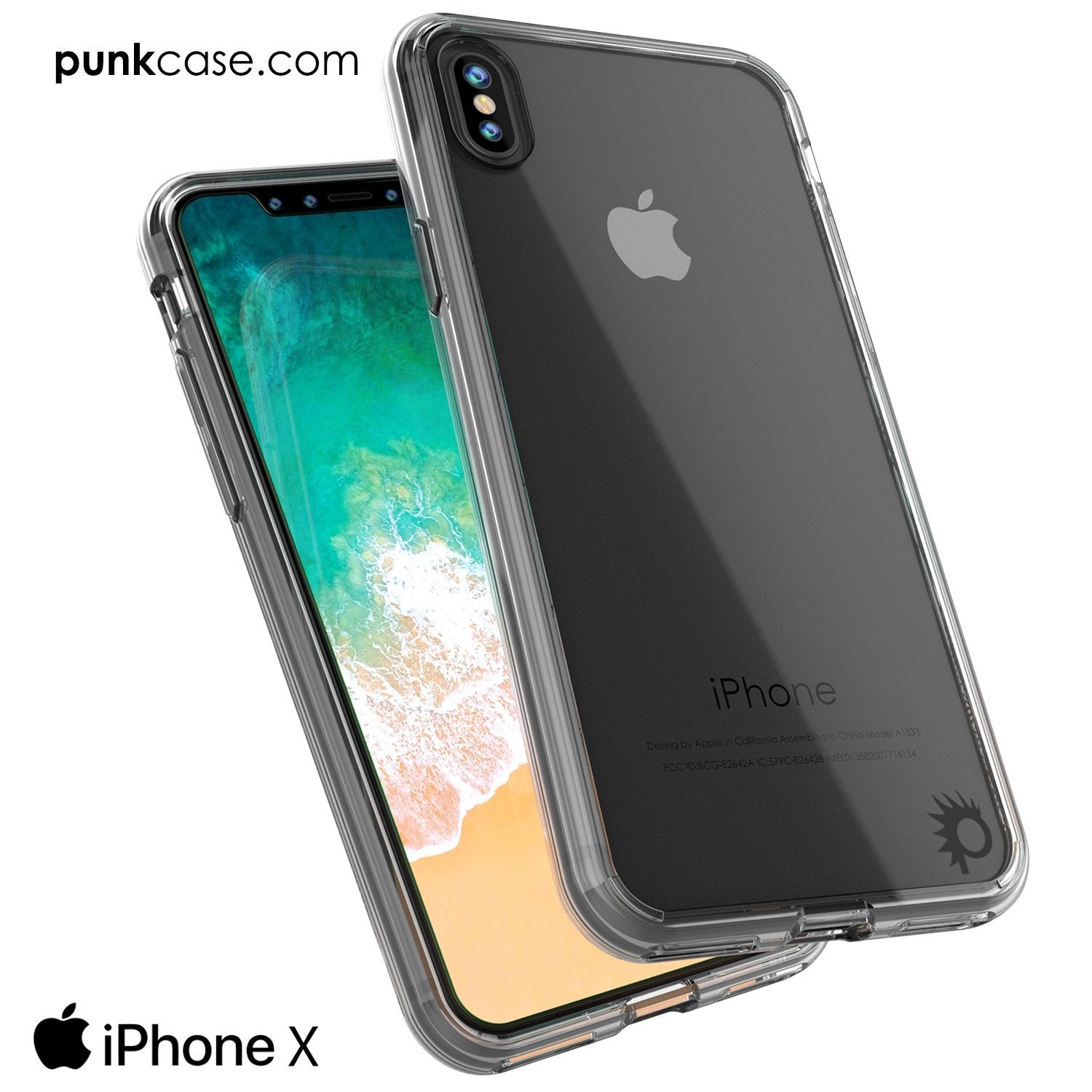 iPhone X Punkcase, [LUCID 2.0 Series] Slim Fit Dual Layer Cover, Clear