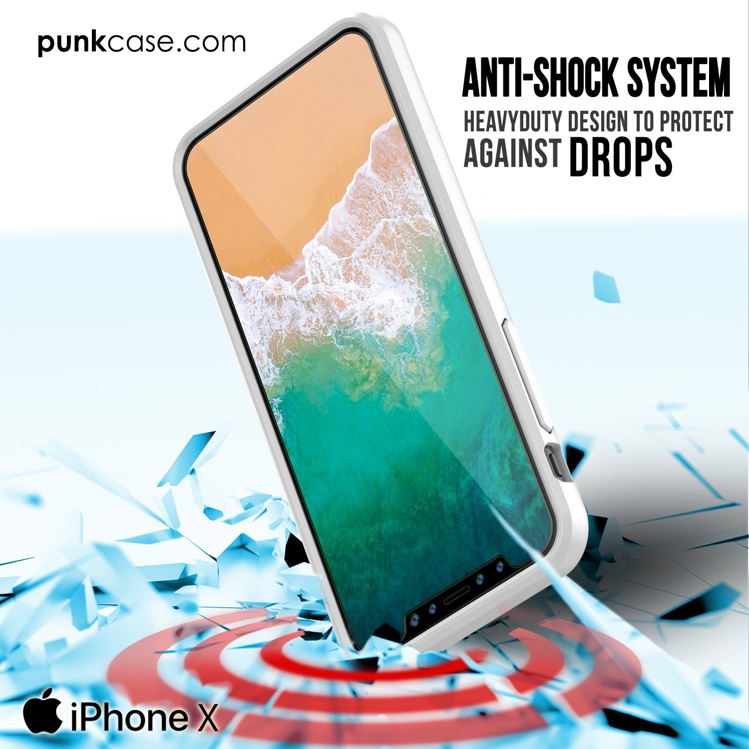 iPhone X Punkcase, LUCID 2.0 Series Slim Fit Dual Layer Cover, White