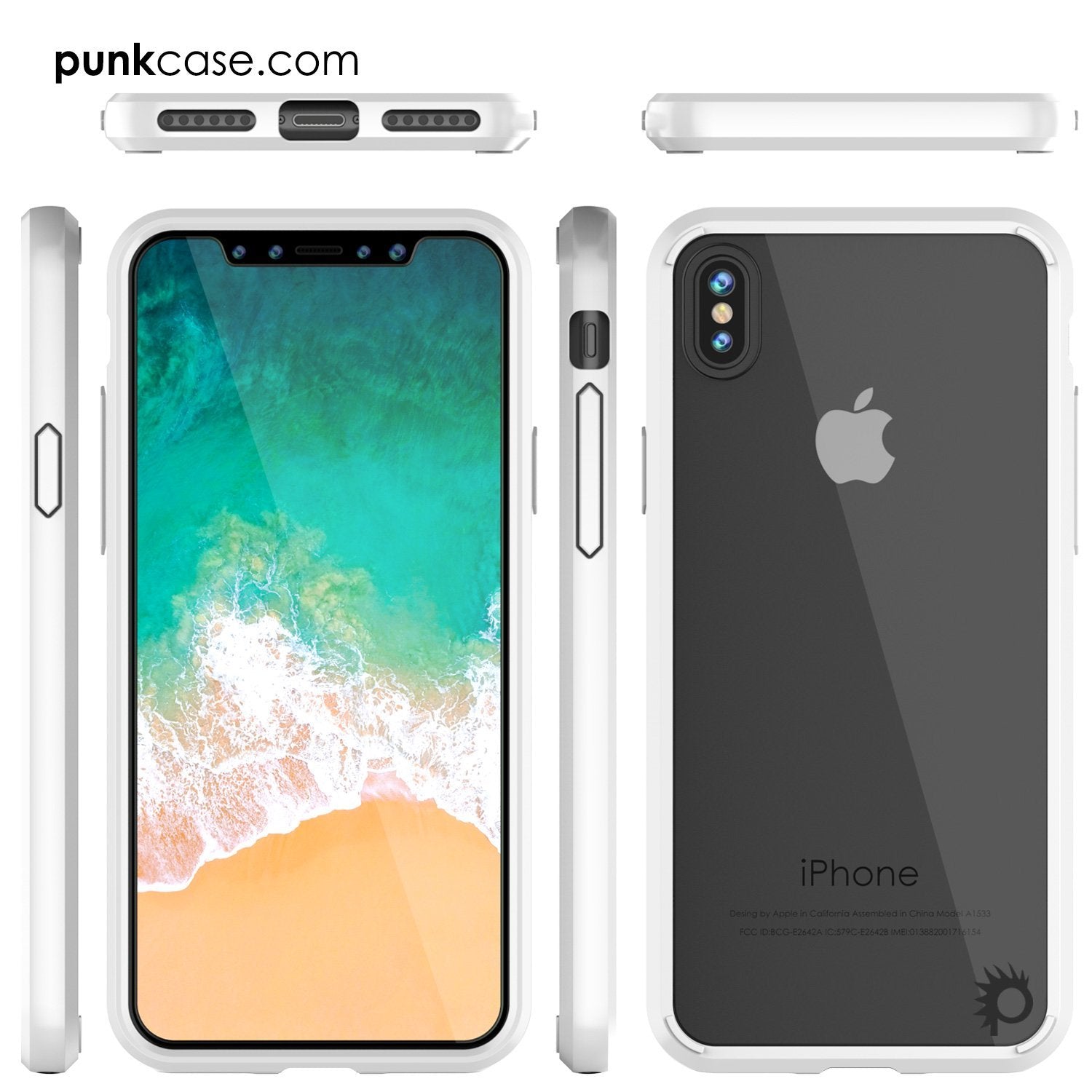 iPhone X Punkcase, LUCID 2.0 Series Slim Fit Dual Layer Cover, White