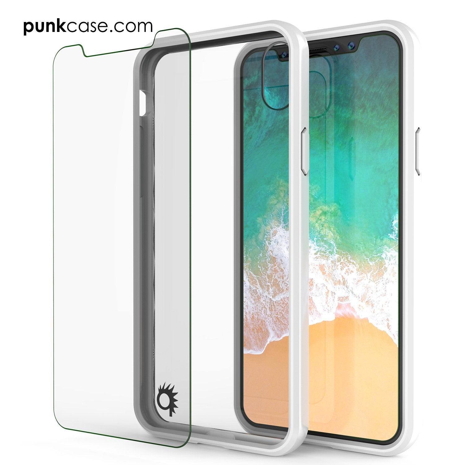 iPhone X Punkcase, LUCID 2.0 Series Slim Fit Dual Layer Cover, White