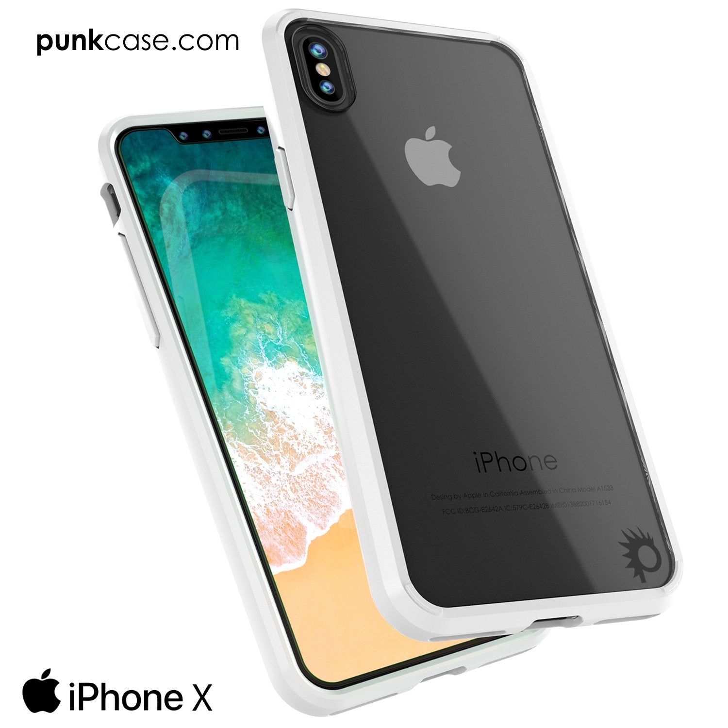 iPhone X Punkcase, LUCID 2.0 Series Slim Fit Dual Layer Cover, White