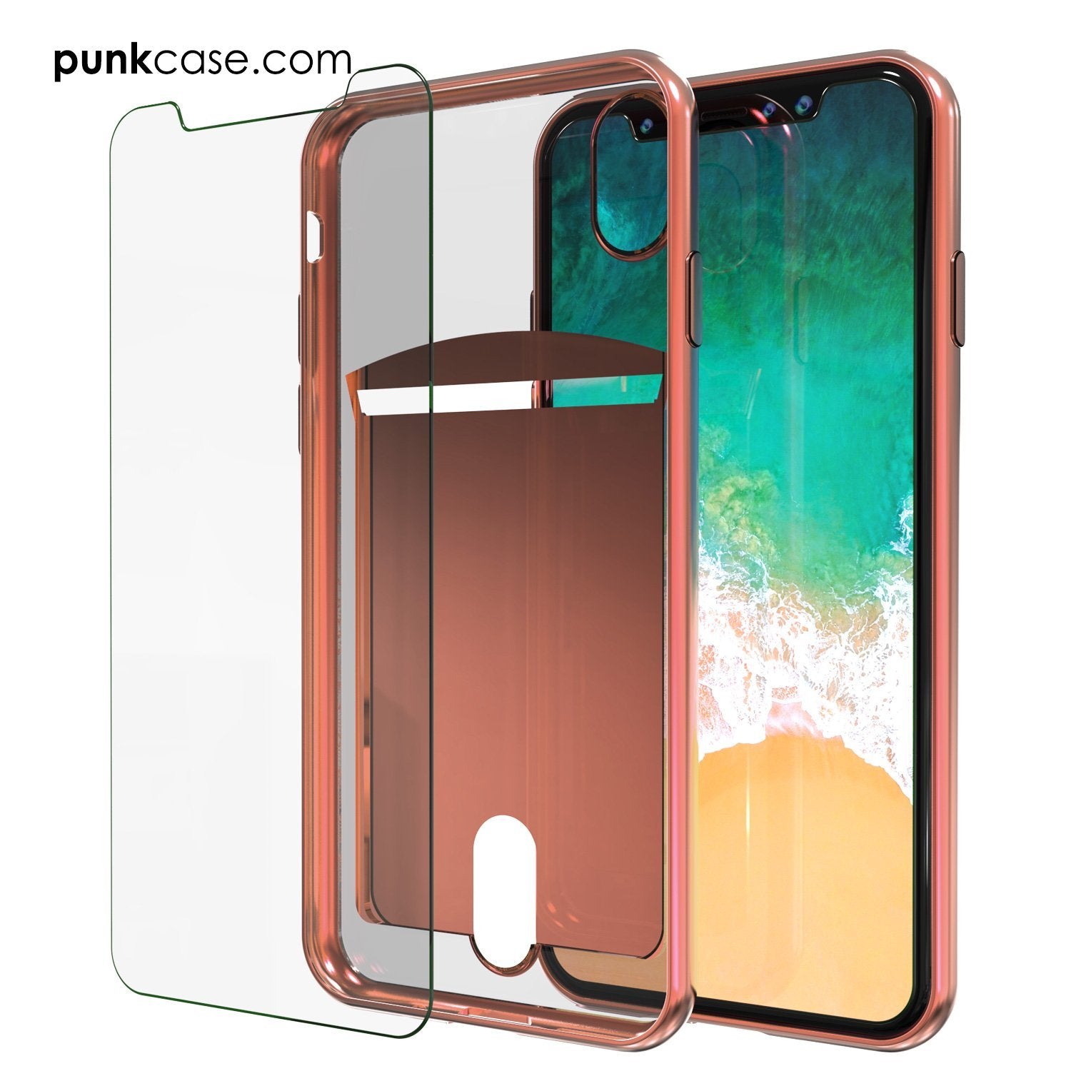 iPhone X Case, LUCID Series Slim Fit Protective Dual Layer, Pink Rose
