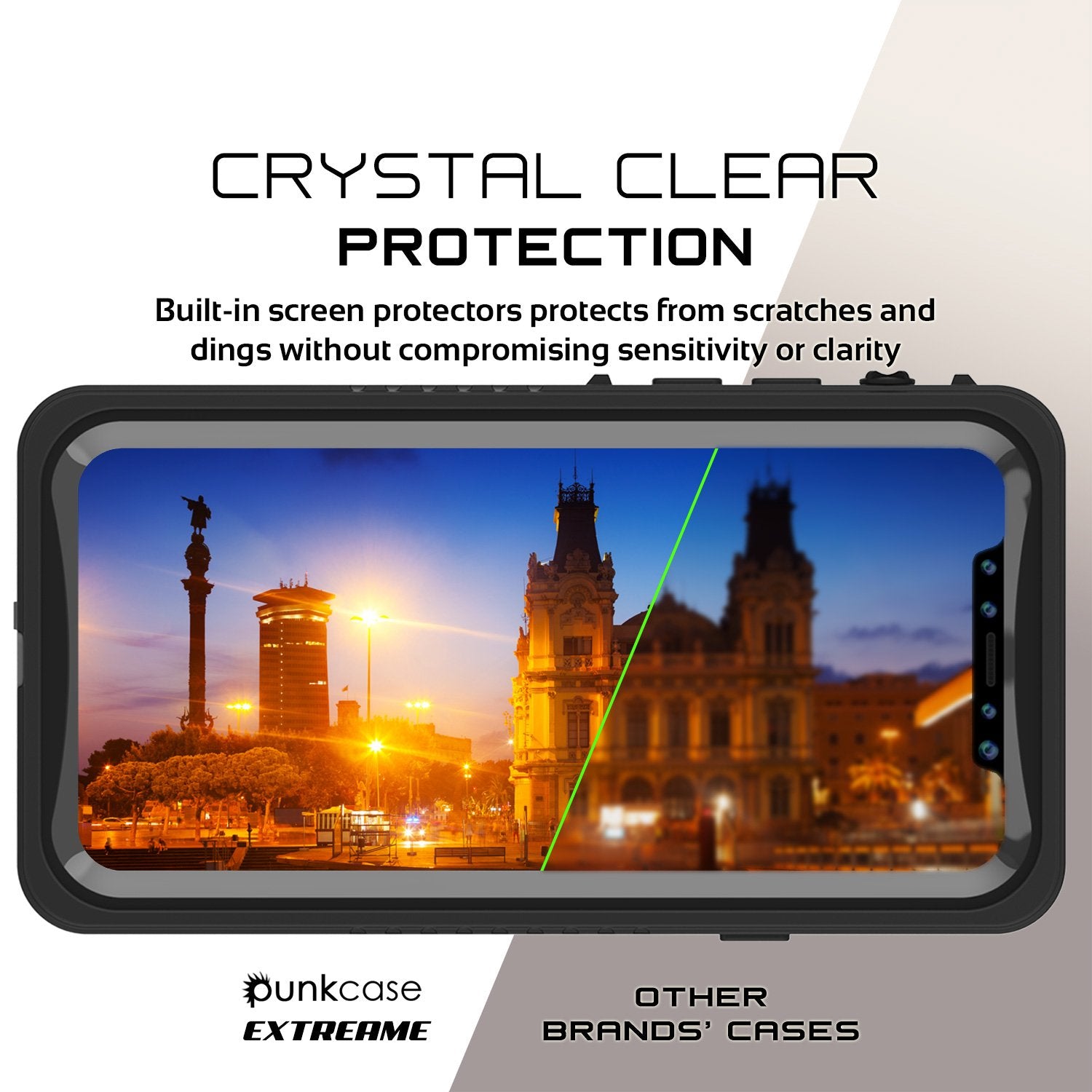 iPhone X Punkcase CRYSTAL SERIES Cover W/Screen Protector, [Black]