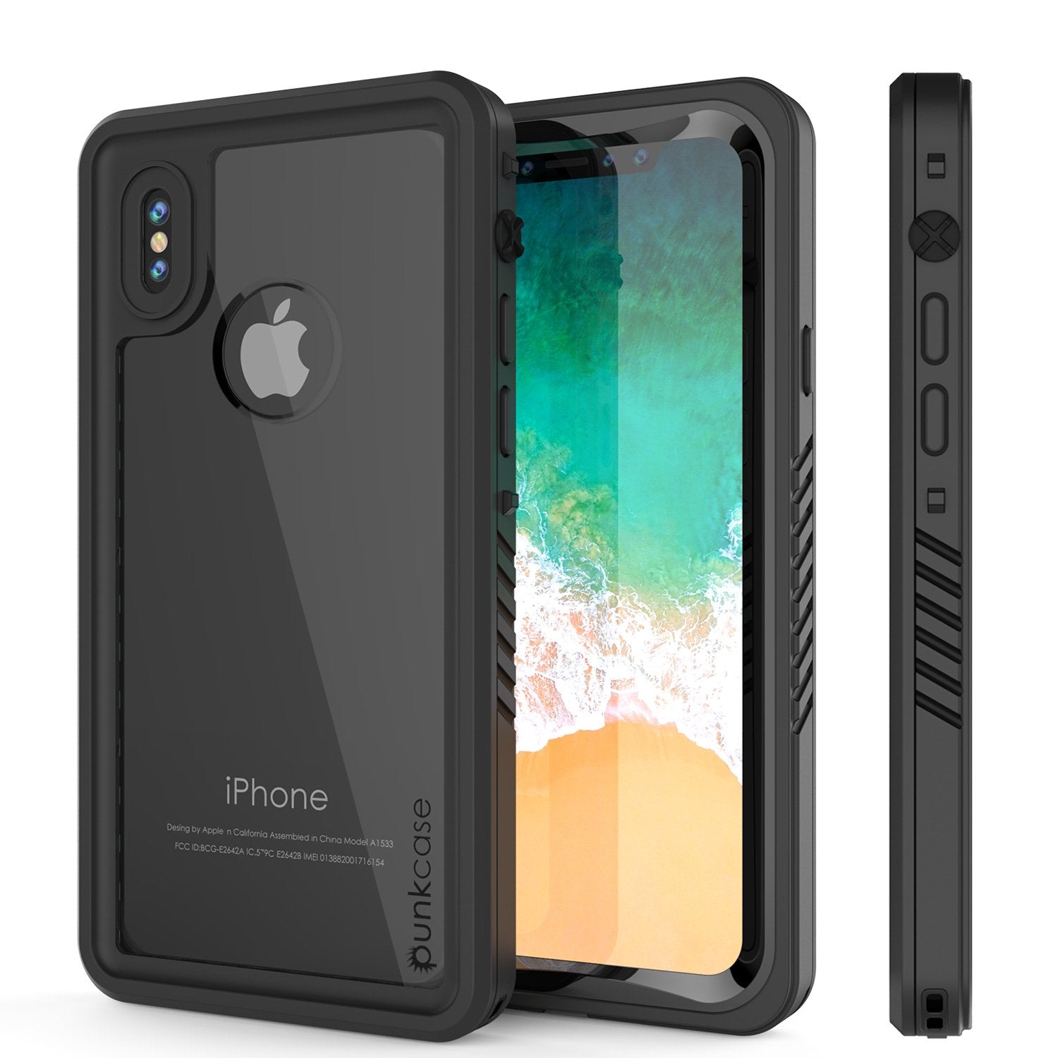 iPhone X Punkcase CRYSTAL SERIES Cover W/Screen Protector, [Black]