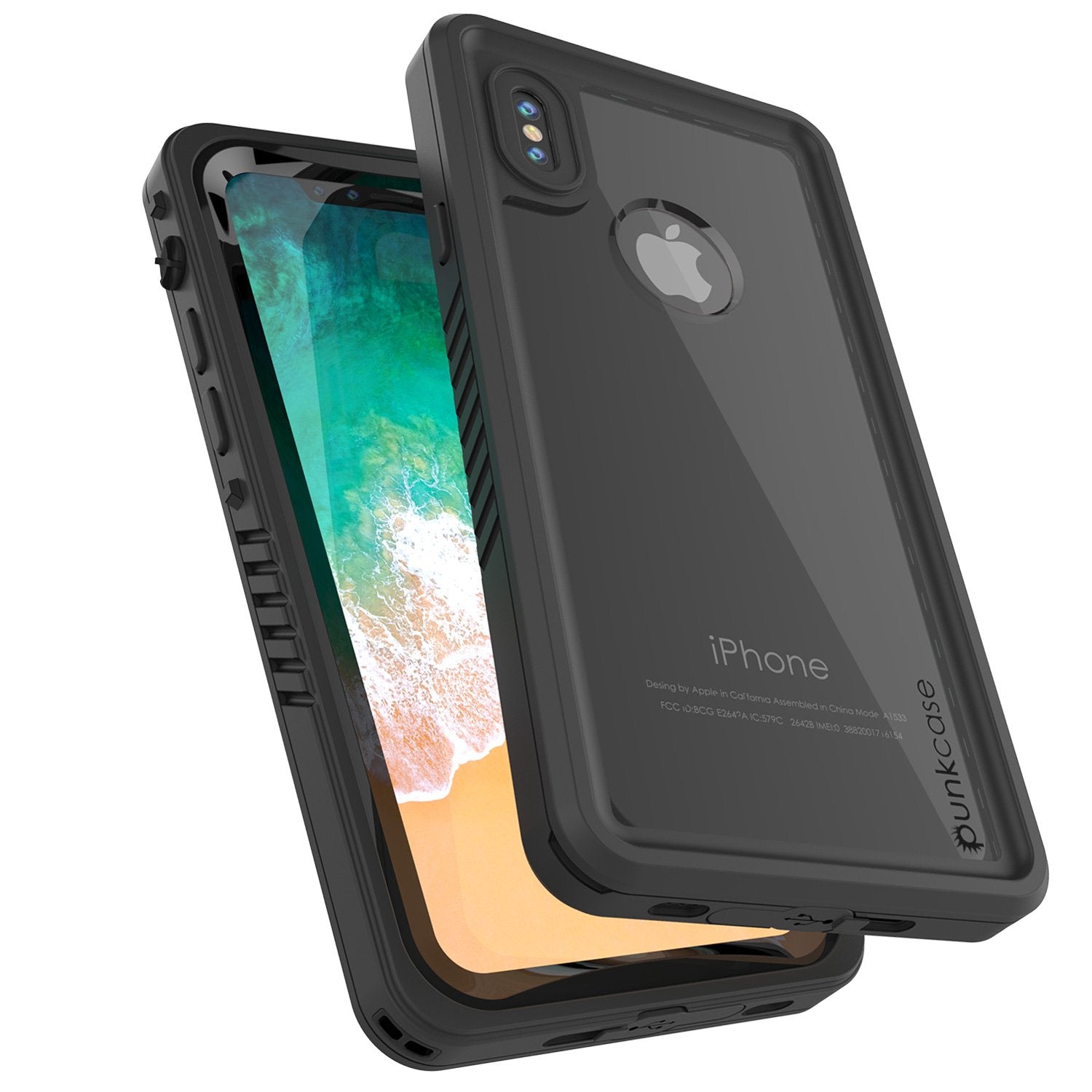 iPhone X Punkcase CRYSTAL SERIES Cover W/Screen Protector, [Black]