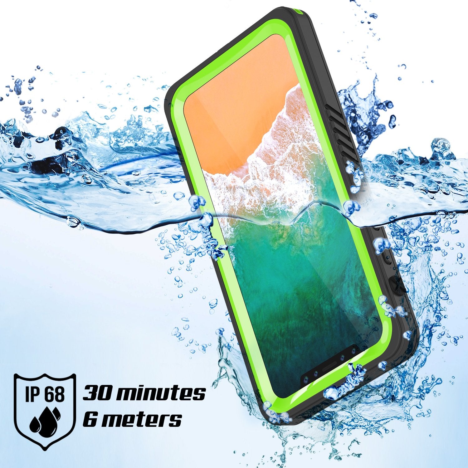 iPhone X Case, Extreme Series Cover W/Screen Protector [Light Green]