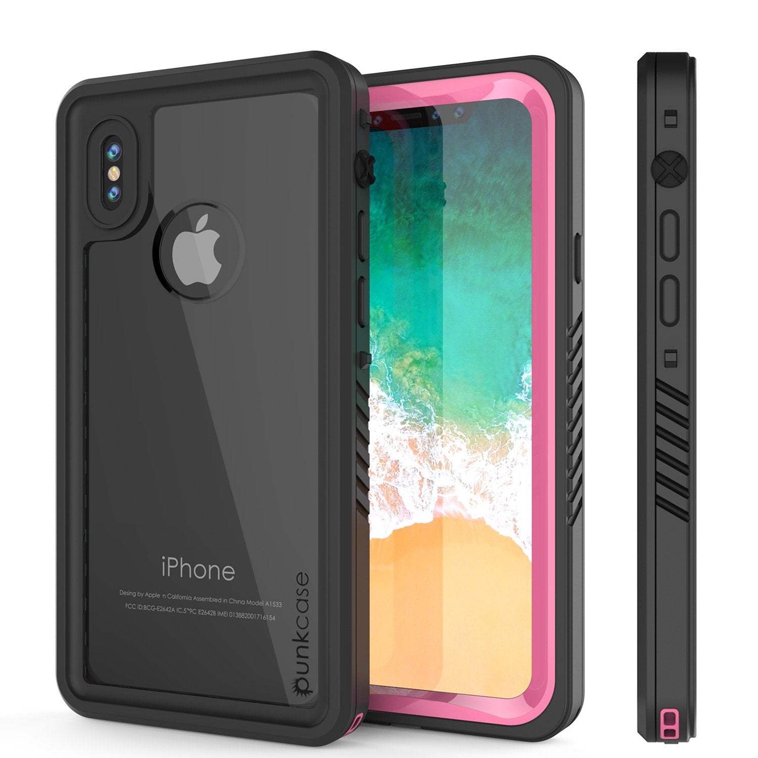 iPhone X Case, Extreme Series Armor Cover W/Screen Protector [Pink]