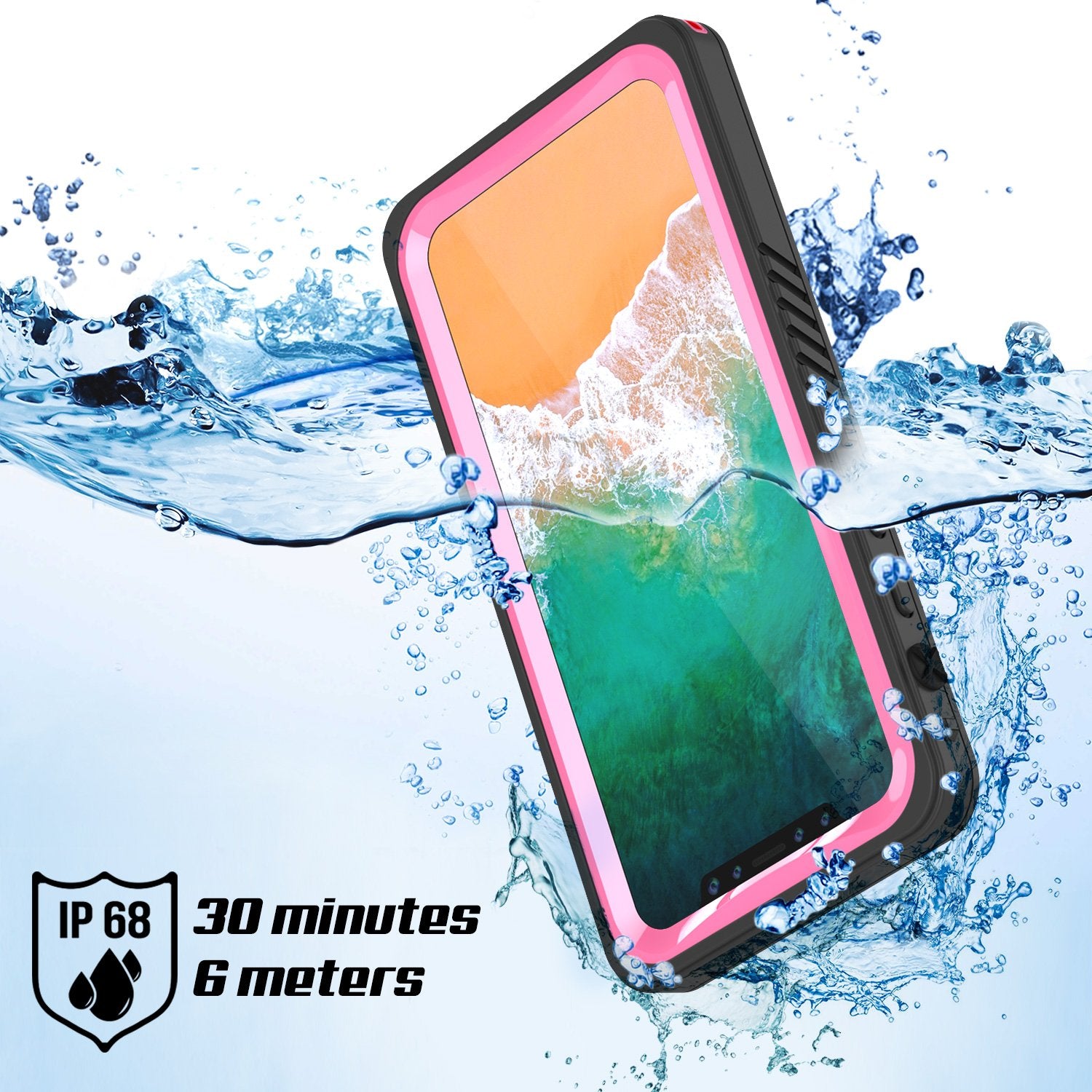 iPhone X Case, Extreme Series Armor Cover W/Screen Protector [Pink]