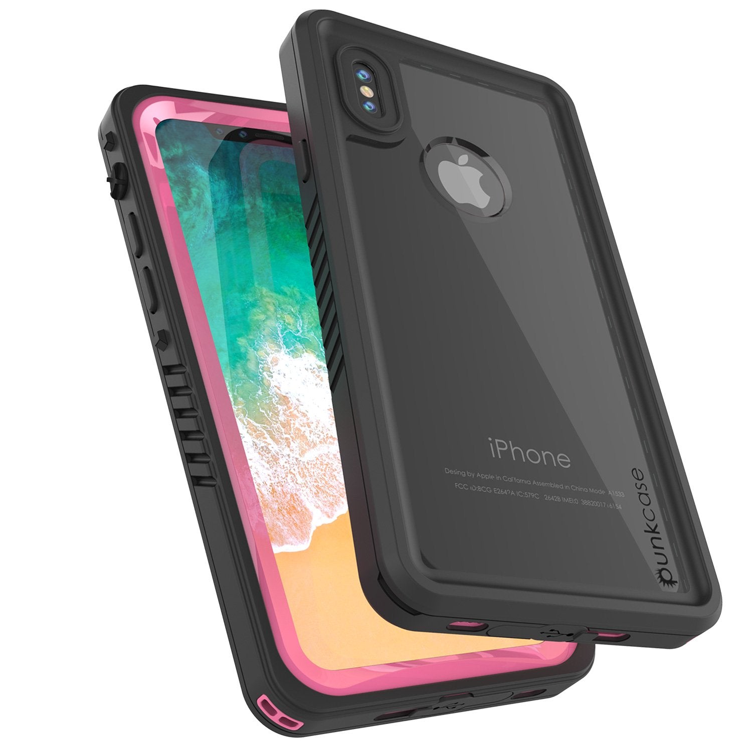 iPhone X Case, Extreme Series Armor Cover W/Screen Protector [Pink]