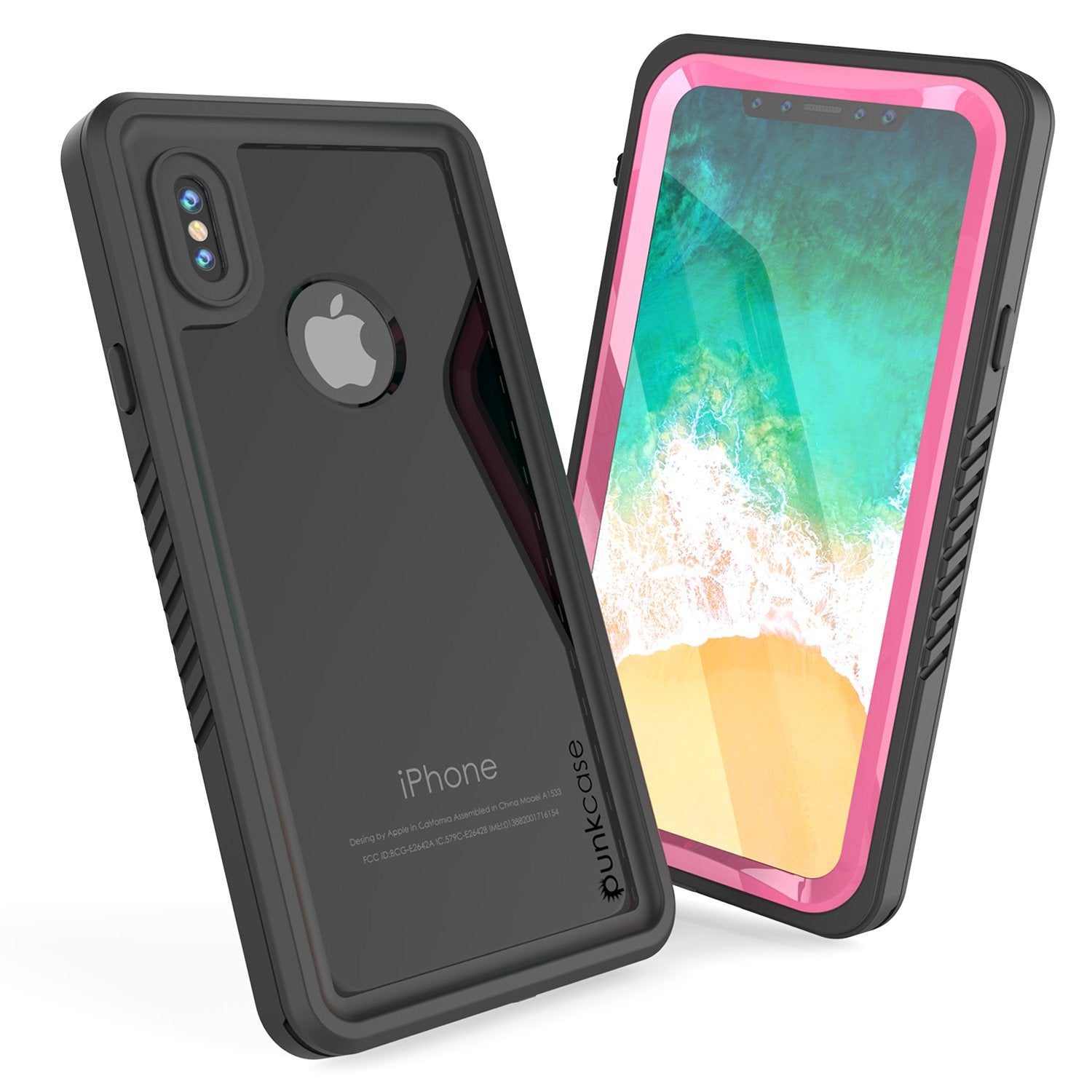 iPhone X Case, Extreme Series Armor Cover W/Screen Protector [Pink]