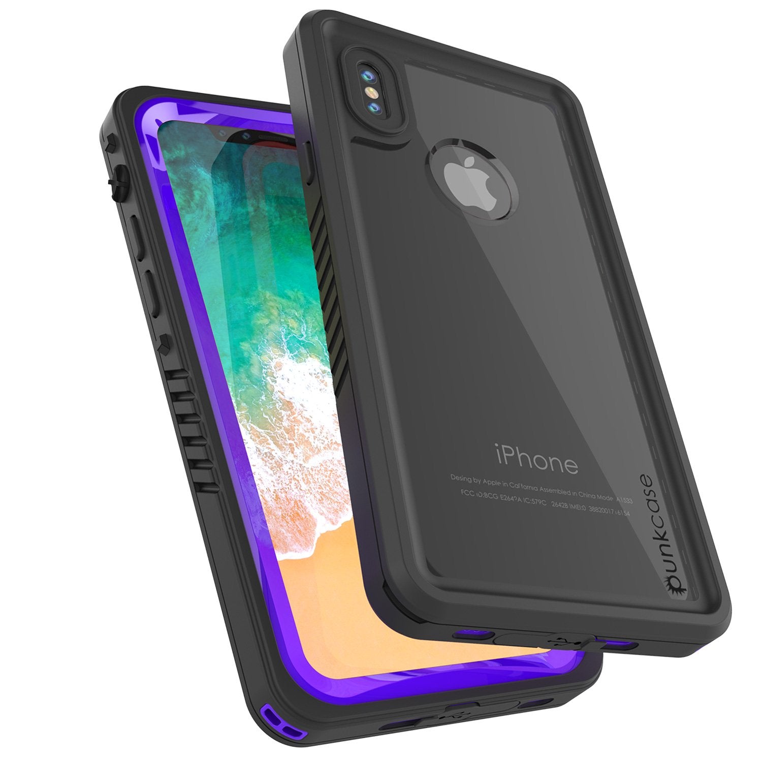 iPhone X Case, Extreme Series Cover W/Screen Protector [Purple]