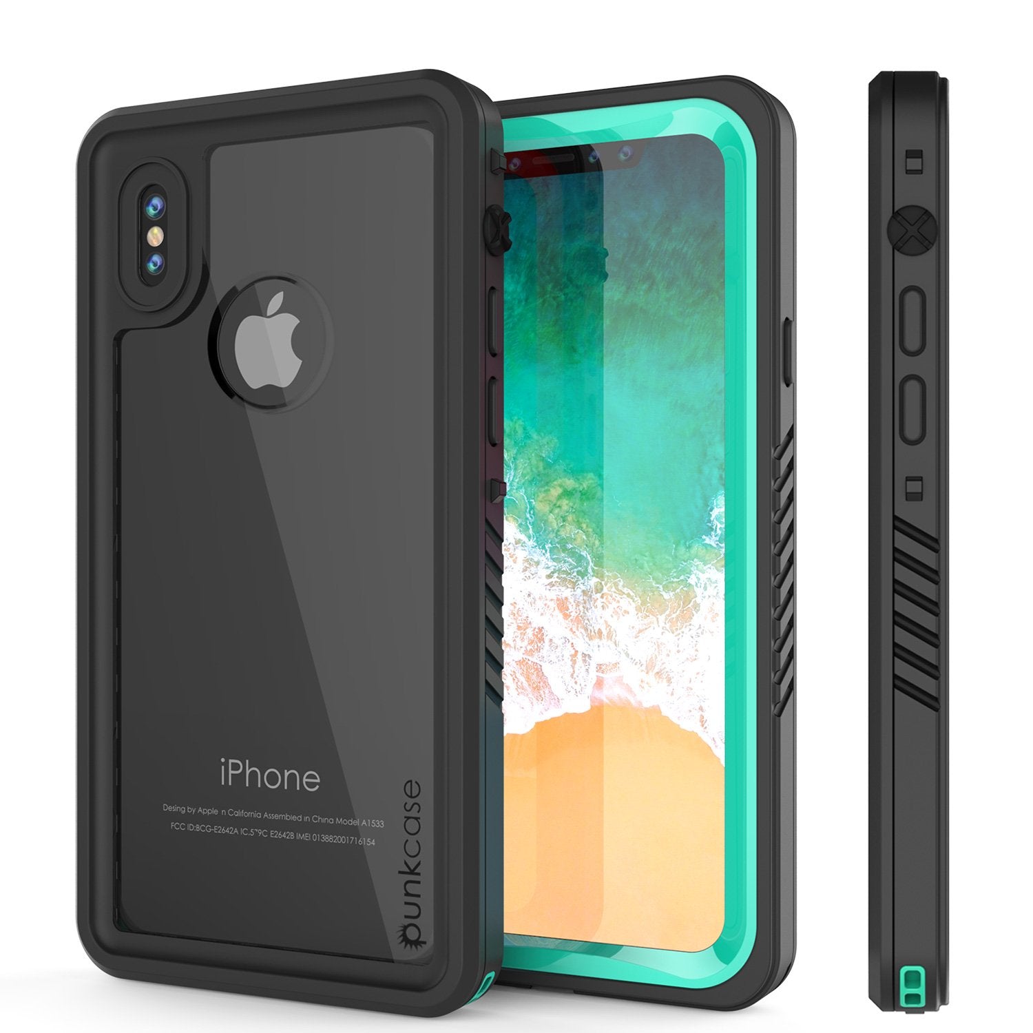 iPhone X Punkase, Extreme Series Cover W/Screen Protector [Teal]