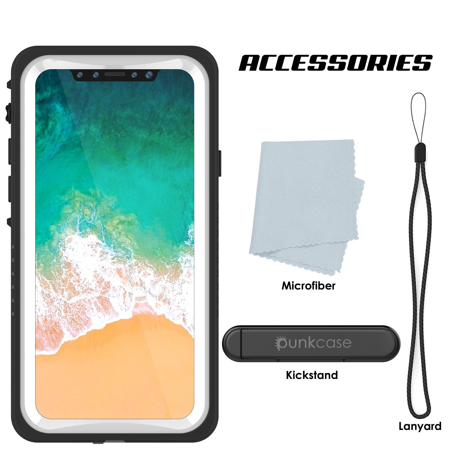 iPhone X Punkcase, Extreme Series Cover W/Screen Protector [white]