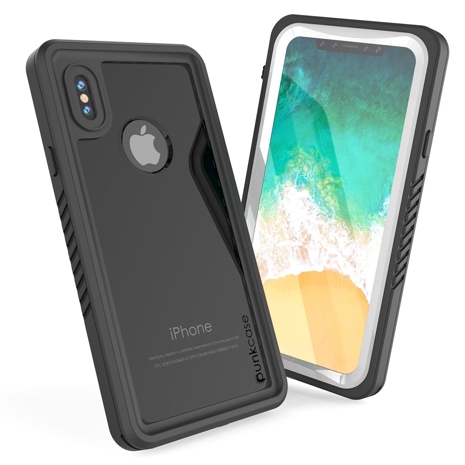 iPhone XS Max Waterproof Case, Punkcase [Extreme Series] Armor Cover W/ Built In Screen Protector [White]